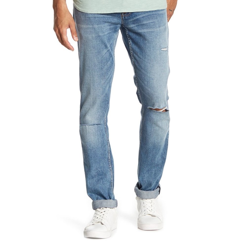 Hudson Jeans Sartor Relaxed Skinny Distressed Jeans Doty Wash Mens 30 NWT $198